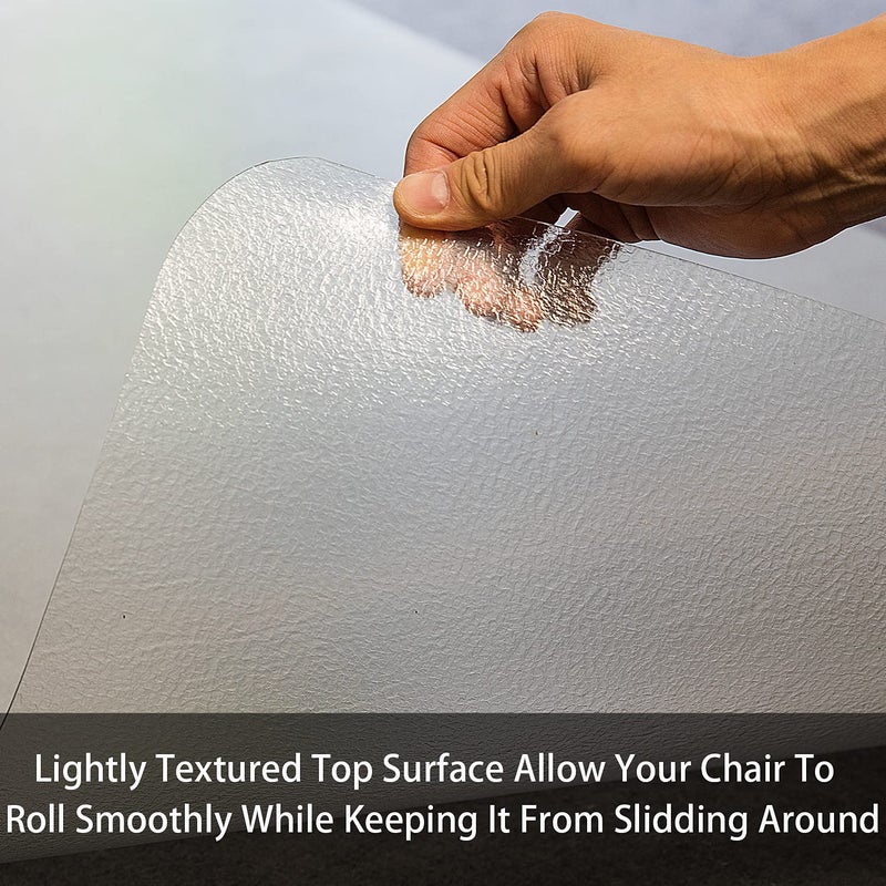 HOMEK Office Chair Mat for Hardwood Floor, 48â€x 36â€ Clear Floor Protector Mat for Office Chair, Vinyl Desk Chair Mat for Hard Floors, Easy Glide for Chairs - Image 3